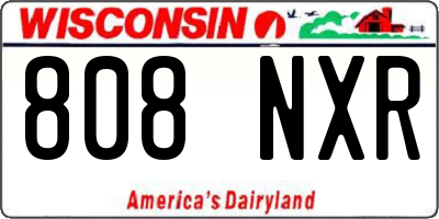 WI license plate 808NXR