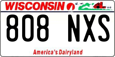 WI license plate 808NXS