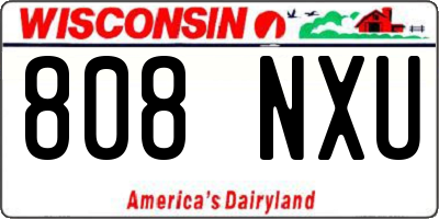 WI license plate 808NXU