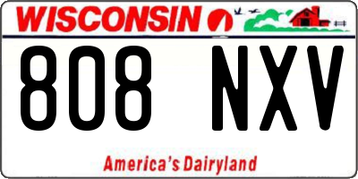 WI license plate 808NXV