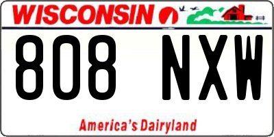 WI license plate 808NXW