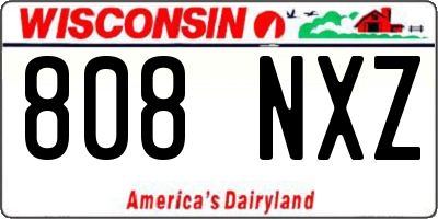 WI license plate 808NXZ