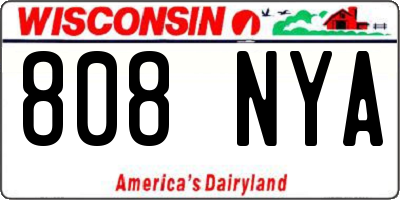 WI license plate 808NYA