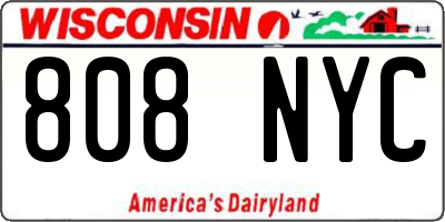 WI license plate 808NYC