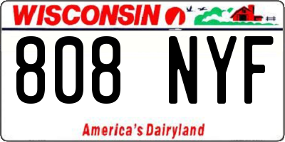 WI license plate 808NYF