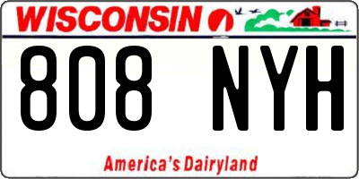 WI license plate 808NYH