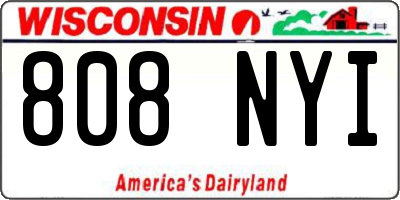 WI license plate 808NYI