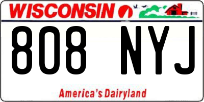 WI license plate 808NYJ