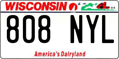 WI license plate 808NYL