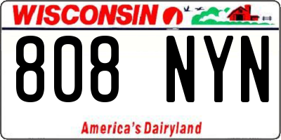 WI license plate 808NYN