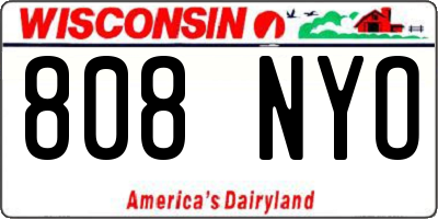WI license plate 808NYO
