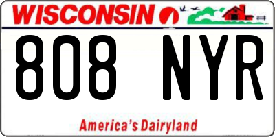 WI license plate 808NYR