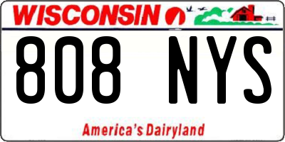WI license plate 808NYS
