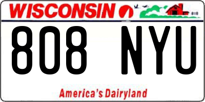 WI license plate 808NYU