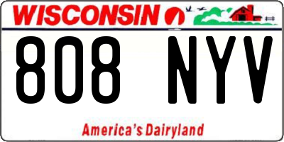 WI license plate 808NYV