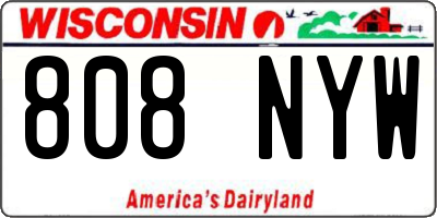 WI license plate 808NYW