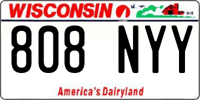 WI license plate 808NYY