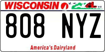 WI license plate 808NYZ