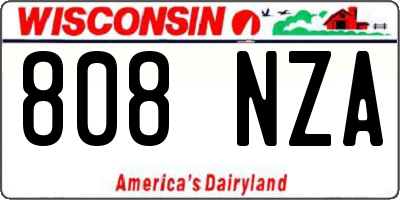WI license plate 808NZA