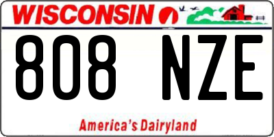 WI license plate 808NZE