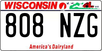 WI license plate 808NZG