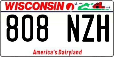 WI license plate 808NZH
