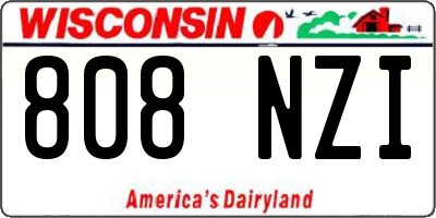 WI license plate 808NZI