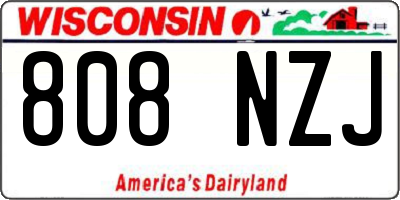 WI license plate 808NZJ