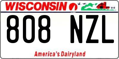 WI license plate 808NZL