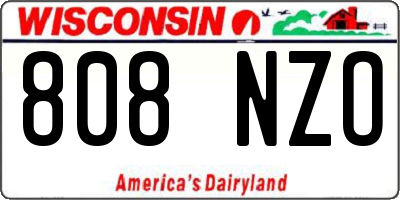 WI license plate 808NZO
