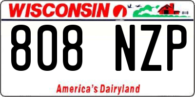 WI license plate 808NZP