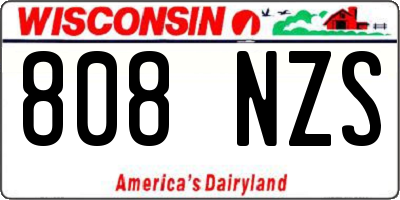 WI license plate 808NZS