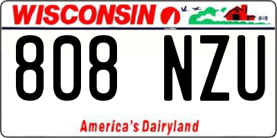 WI license plate 808NZU