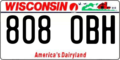 WI license plate 808OBH