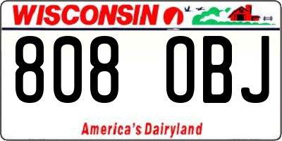 WI license plate 808OBJ