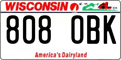 WI license plate 808OBK