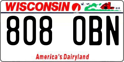 WI license plate 808OBN