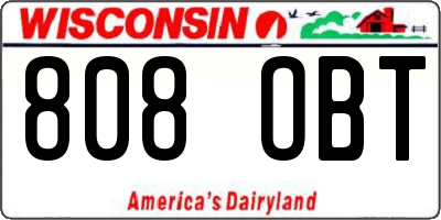 WI license plate 808OBT
