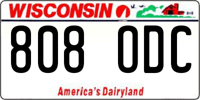 WI license plate 808ODC