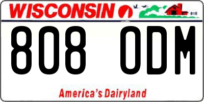 WI license plate 808ODM