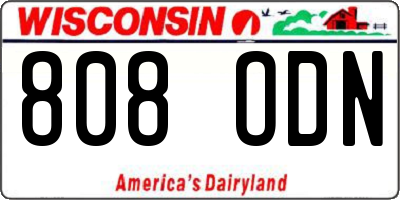 WI license plate 808ODN