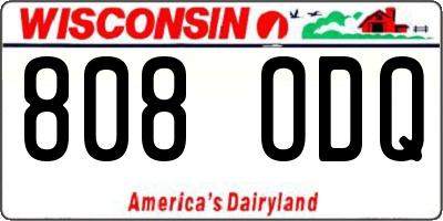 WI license plate 808ODQ