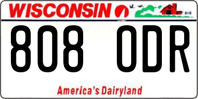 WI license plate 808ODR