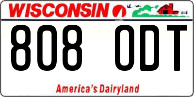 WI license plate 808ODT