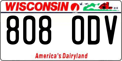 WI license plate 808ODV