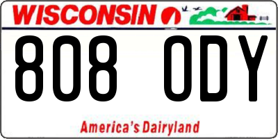 WI license plate 808ODY