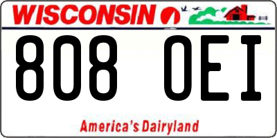 WI license plate 808OEI