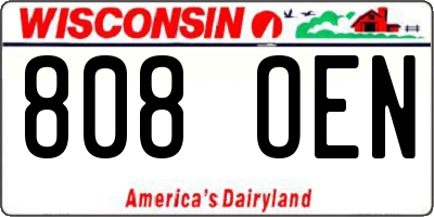 WI license plate 808OEN