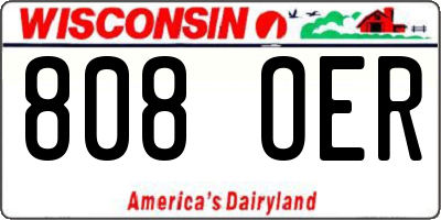 WI license plate 808OER