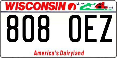 WI license plate 808OEZ